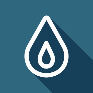 alev ateş. basit siluet. Uzun Gölge arka plan üzerinde beyaz düz simgesi