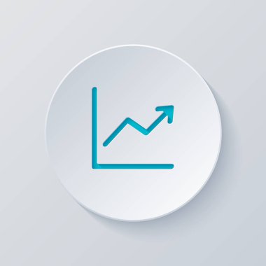 Grapgic finans, büyümek. Gri ve mavi katmanları ile daire kes. Kağıt tarzı