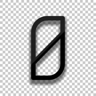 Sayı 0, sayısal, sıfır. Saydam arka plan üzerinde yumuşak gölgeli siyah cam kutsal kişilerin resmi