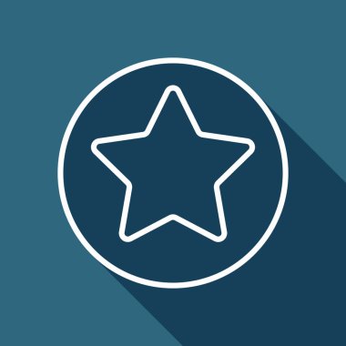 Daire kutsal kişilerin resmi içinde yıldız. Uzun Gölge arka plan üzerinde beyaz düz simgesi