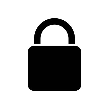 Kilit simgesi. Beyaz arka planda siyah simgesi