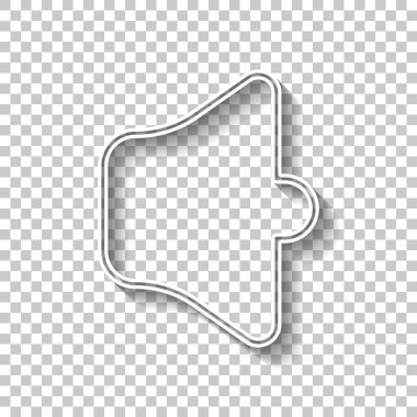 Basit birim sessiz. Doğrusal, ince anahat. Gölge şeffaf arka plan üzerinde beyaz anahat işaretiyle