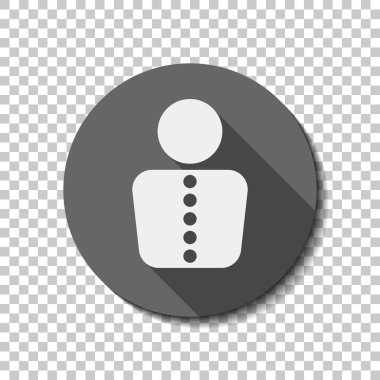 iş adamı simgesi. Saydam arka plan üzerinde bir dairede uzun gölge beyaz düz simgesi