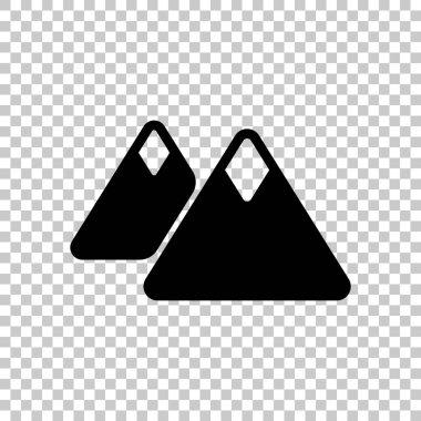 Dağlar simgesi. Basit sembol. Saydam arka plan üzerinde.