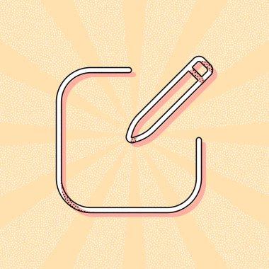 Kutsal kişilerin resmi düzenleyin. Meydanı ve kalem. Doğrusal, ince anahat. Retro Vintage tipografi ofset baskı etkisi ile. Çizgi roman pop sanat arka plan ile nokta poster