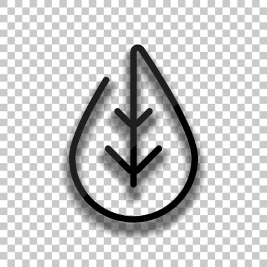 Basit yaprak. Doğrusal simgesi, ince anahat. Saydam arka plan üzerinde yumuşak gölgeli siyah cam kutsal kişilerin resmi