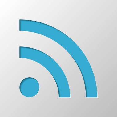 RSS simgesi. Kağıt tasarımı. Gölge ile düzenlenen sembolü