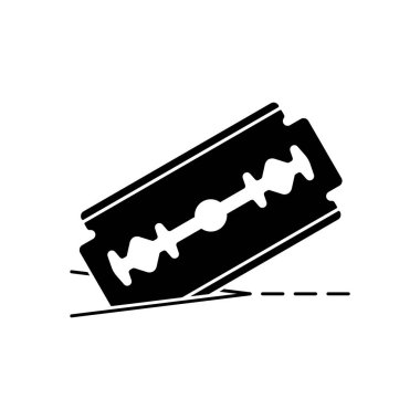 jilet ve kesme hattı. basit simgesi