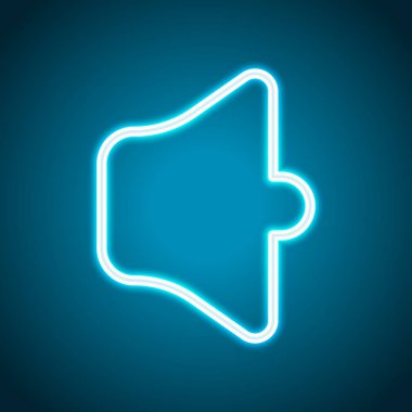 Basit birim sessiz. Doğrusal, ince anahat. Neon tarzı. Işık dekorasyon simgesi. Parlak elektrik sembolü