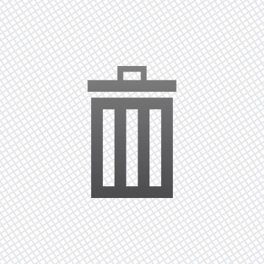 Çöp kutusu. basit simgesi. Kılavuz arka plan üzerinde