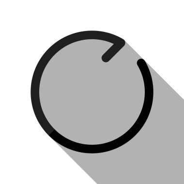 Basit oklar, güncelleştirmek, yeniden, saat yönünde. Gezinti simgesi. Basit ok, geriye doğru. Gezinti simgesi. Doğrusal sembolü ile ince bir çizgi. Bir çizgi stili. Uzun gölge beyaz arka planda siyah nesnesiyle