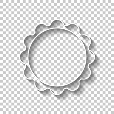 Güneş. basit simgesi. Gölge şeffaf arka plan üzerinde beyaz anahat işaretiyle