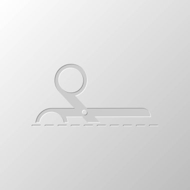 makas simgesi. Kağıt tasarımı. Düzenlenen sembolü. Çekirdeksiz stili