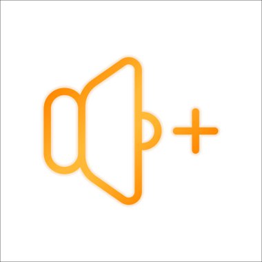 birim artı simgesi. Portakal işareti beyaz arka plan üzerinde düşük ışık ile