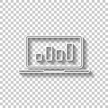 Grafik finans, büyümek. Gölge şeffaf arka plan üzerinde beyaz anahat işaretiyle