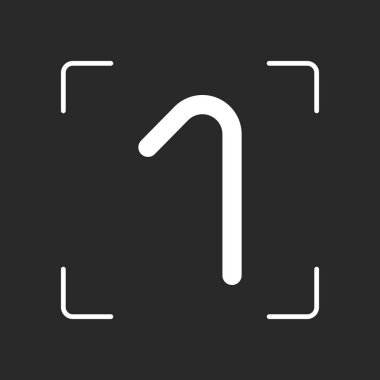 Bir numara, sayısal, basit bir mektup. Beyaz nesne kamera otomatik odaklama koyu arka plan üzerinde