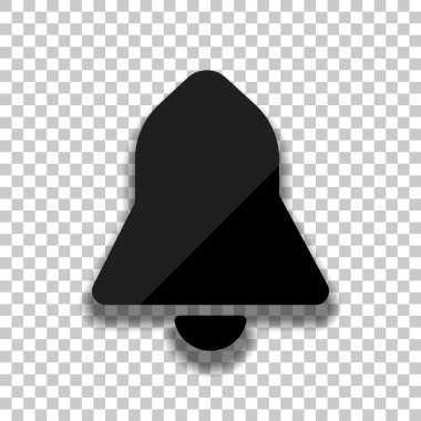 siyah zil simgesini. Saydam arka plan üzerinde yumuşak gölgeli siyah cam kutsal kişilerin resmi