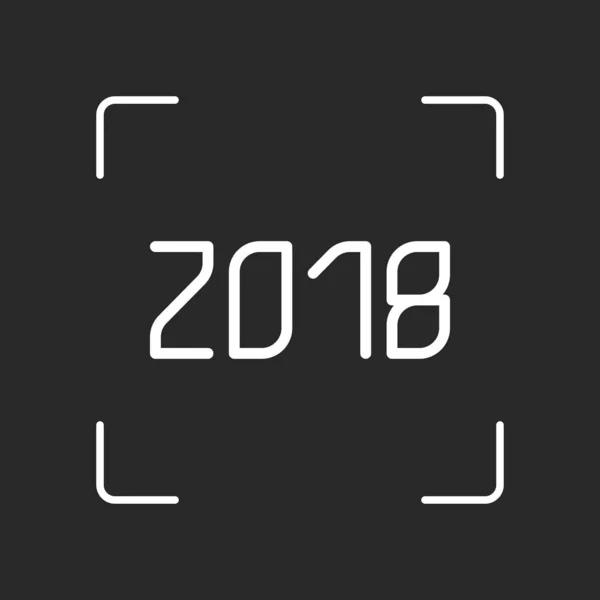 2018 Sayı Simgesi Yeni Yılınız Kutlu Olsun Beyaz Nesne Kamera — Stok Vektör