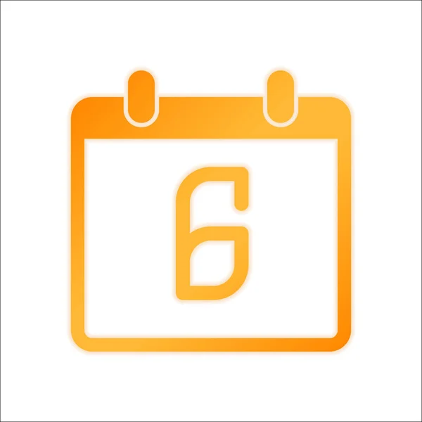 Calendario Con Giorni Icona Semplice Segno Arancione Con Scarsa Luce — Vettoriale Stock