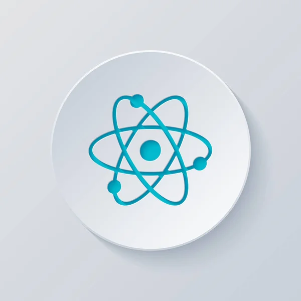 Символ Наукового Атома Проста Піктограма Вирізати Коло Сірими Синіми Шарами — стоковий вектор