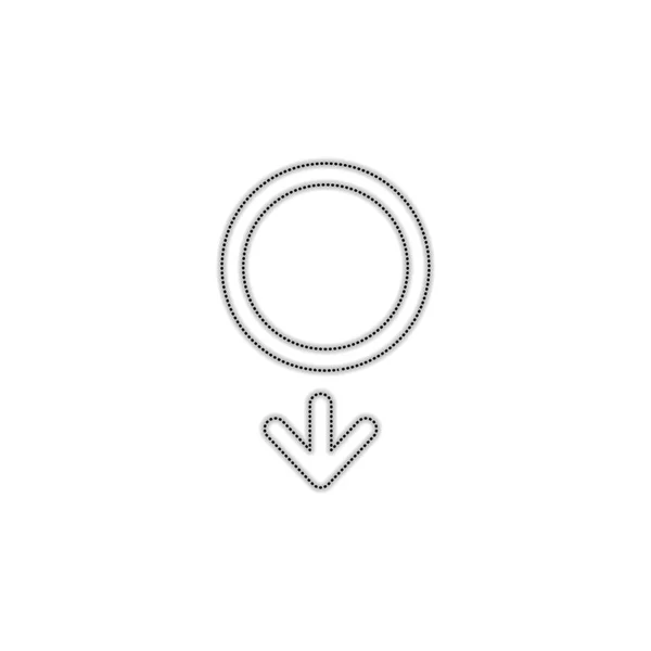 性别符号 线性符号 简单的男人图标 在白色背景上有阴影的虚线轮廓轮廓 — 图库矢量图片