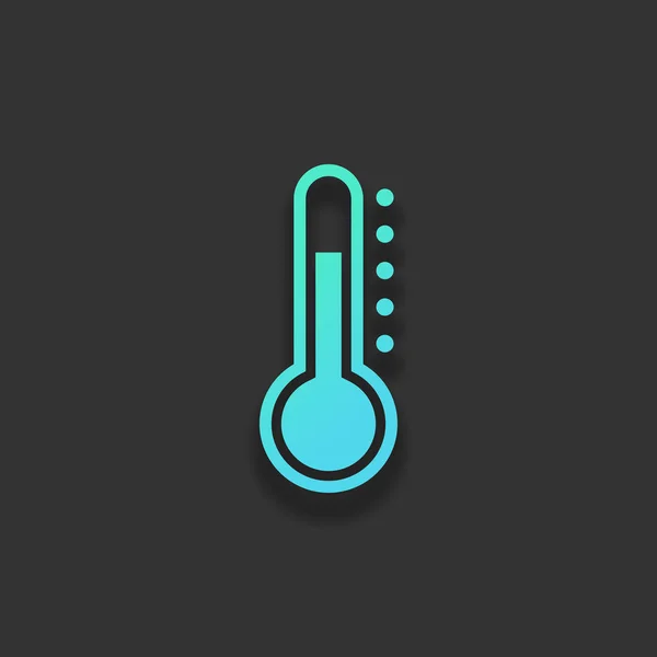 Simple Thermometer Icon Colorful Logo Concept Soft Shadow Dark Background — Stock Vector