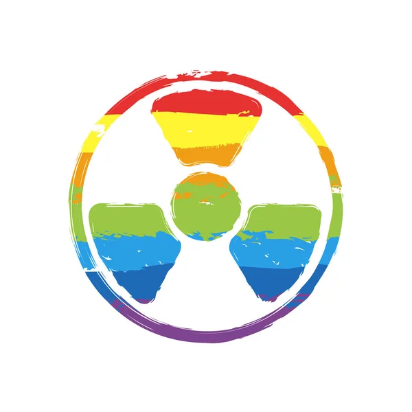 Peligro Radiación Silueta Simple Signo Dibujo Con Estilo Lgbt Siete — Vector de stock