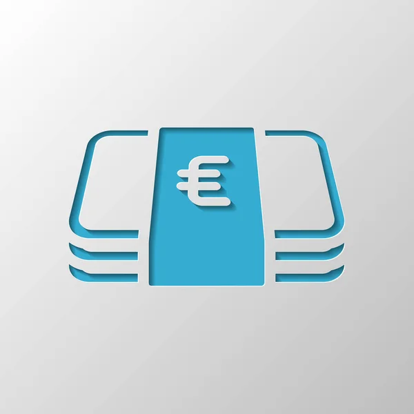 Paquete Dinero Euros Vales Icono Del Negocio Diseño Papel Símbolo — Archivo Imágenes Vectoriales
