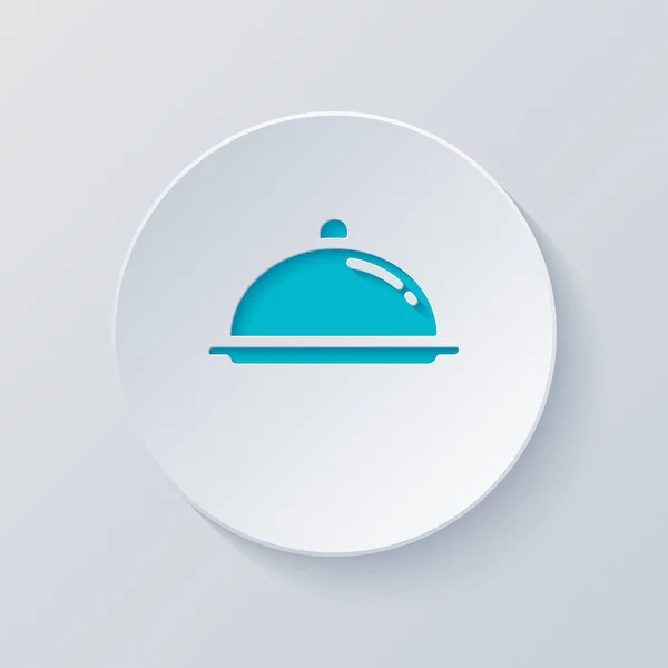 Restaurante Cloche Bandeja Icono Del Restaurante Corta Círculo Con Capas — Vector de stock