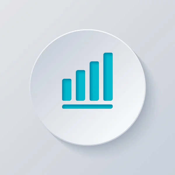 Växande Graph Rad Ikon Skär Cirkel Med Grå Och Blå — Stock vektor
