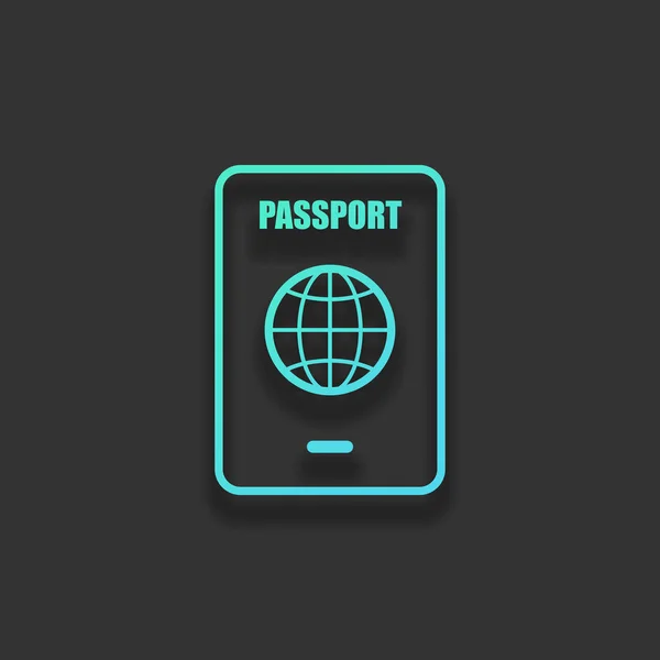 Passeport Simple Icône Concept Logo Coloré Avec Ombre Douce Sur — Image vectorielle