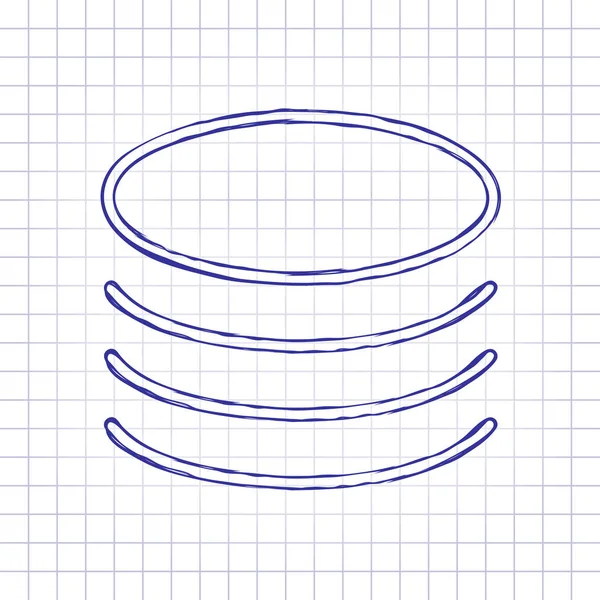 Adatbázis Ikonra Egyszerű Lineáris Szimbólum Vékony Vázlat Kézzel Rajzolt Kép — Stock Vector
