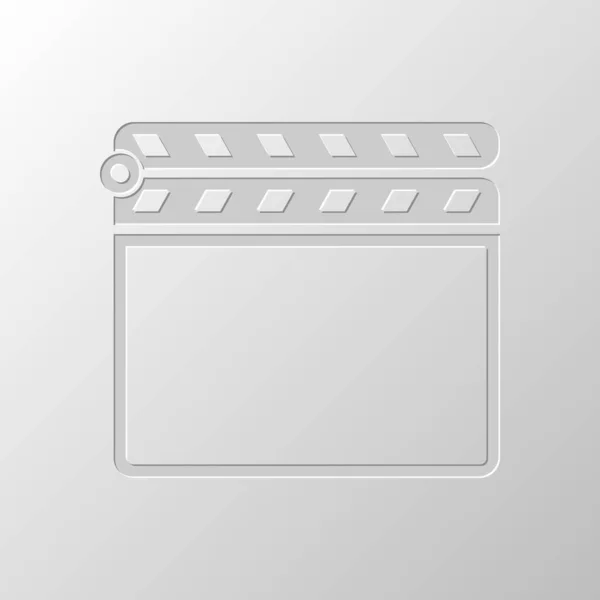 Кино Доске Близко Иконе Бумажный Дизайн Вырезанный Символ Стиль Косточек — стоковый вектор