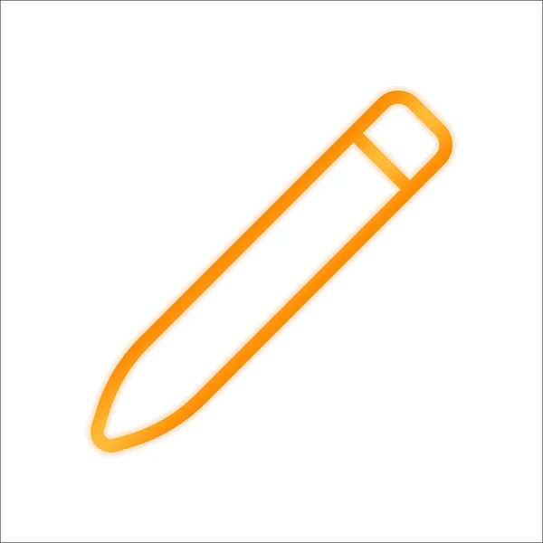 Jednoduchá Tužka Lineární Tenký Obrys Orange Podepsat Nízkým Světlem Bílém — Stockový vektor