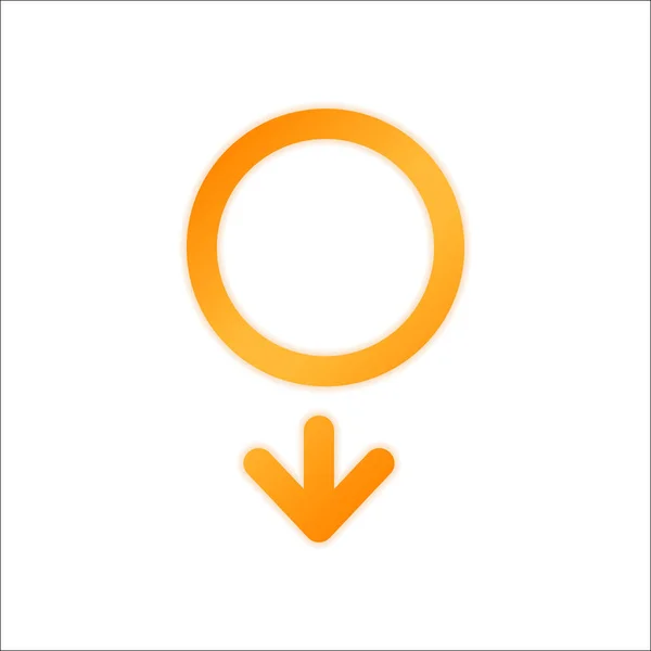 Símbolo Género Símbolo Lineal Hombre Simple Icono Signo Naranja Con — Archivo Imágenes Vectoriales