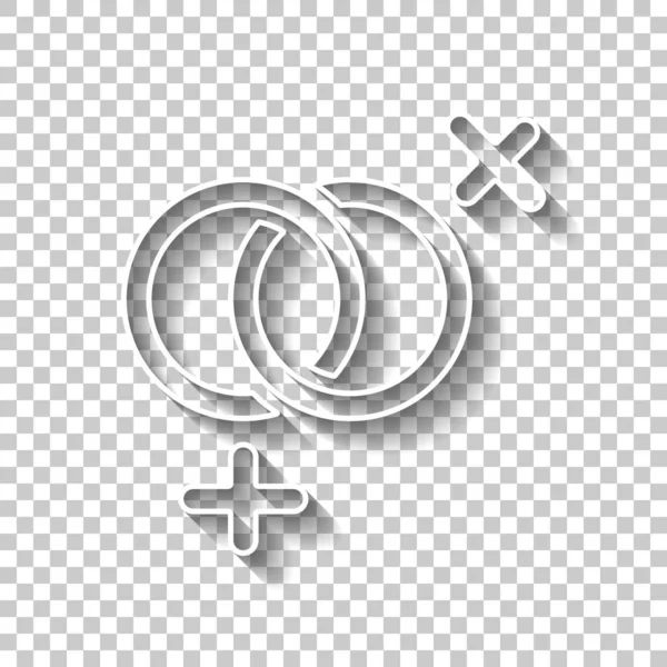 Nemi Szimbólum Lineáris Szimbólum Egyszerű Leszbikus Ikonra Fehér Szerkezeti Jel — Stock Vector