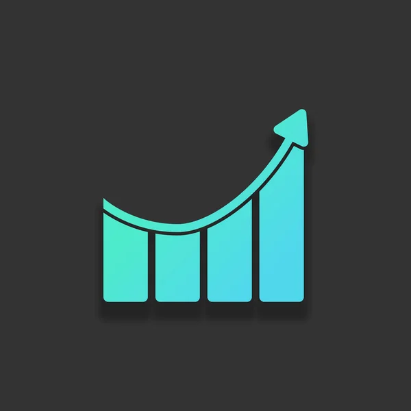 Wachsende Balken Grafik Mit Aufsteigendem Pfeil Symbol Farbenfrohes Logo Konzept — Stockvektor