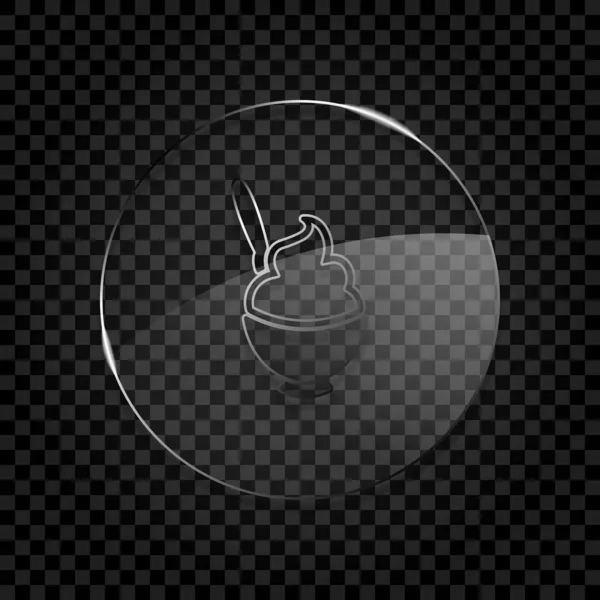 Glass Eller Gröt Skål Ikon Ikonen Cirkel Glas Bubbla Mörk — Stock vektor