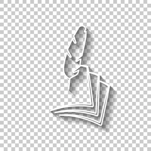 geçiş yumuşatma ve kağıt. basit siluet. Gölge şeffaf arka plan üzerinde beyaz anahat işaretiyle