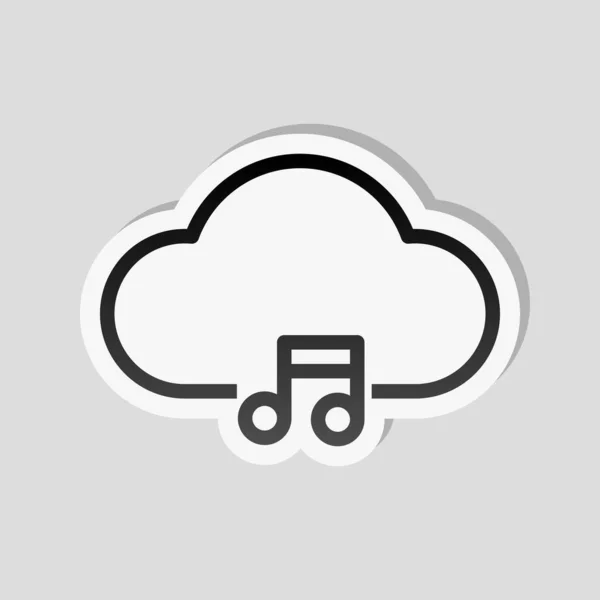 Bibliothèque Musique Cloud Striming Icône Linéaire Simple Avec Contour Mince — Image vectorielle