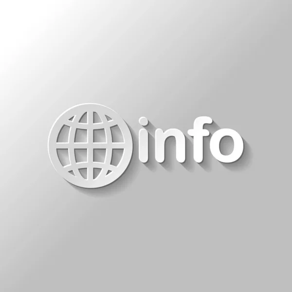 Dominio Risorse Informazione Globo Informazioni Stile Carta Con Ombra Sfondo — Vettoriale Stock