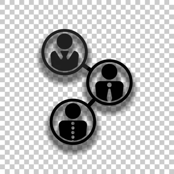 Офісні Люди Команда Чорна Скляна Іконка Якою Тінь Прозорому Фоні — стоковий вектор