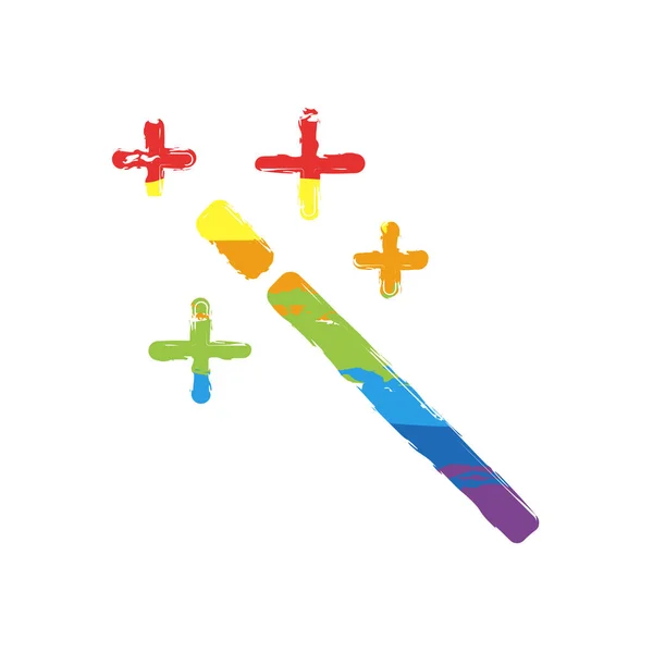 简单的剪影 Lgbt 风格的绘图符号 七种颜色的彩虹 — 图库矢量图片
