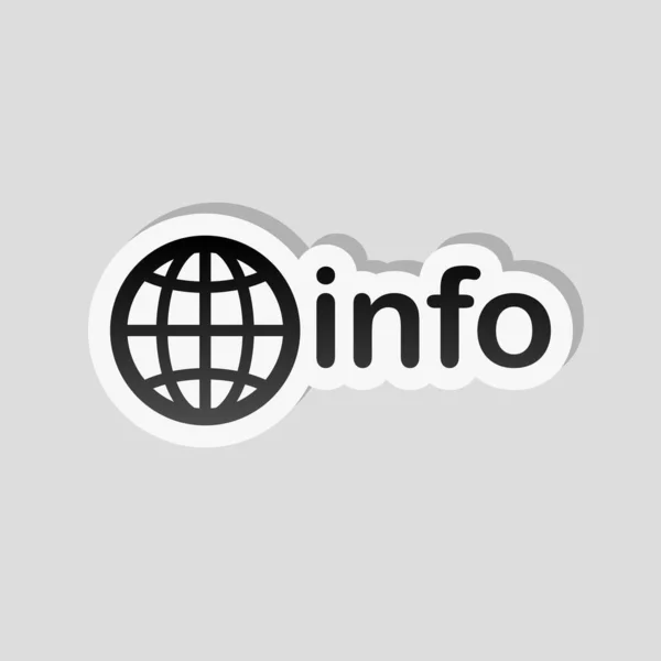 Domínio Para Recursos Informação Globo Informações Estilo Adesivo Com Borda — Vetor de Stock