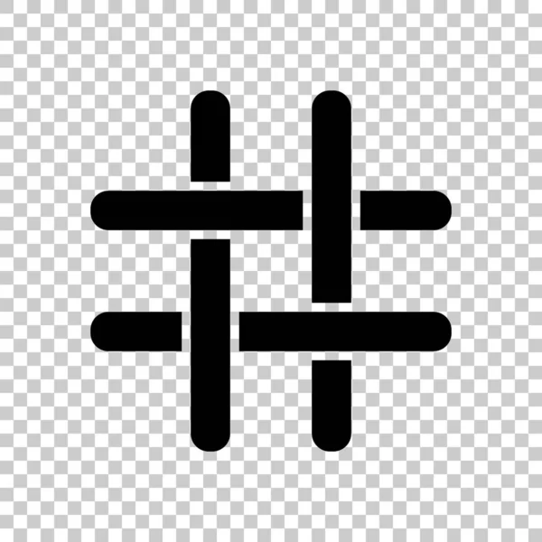 Hashtag icon. Black icon on transparent background.