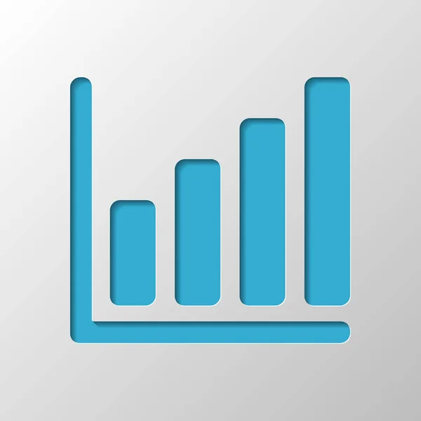 Växande Graph Rad Ikon Papper Design Kapade Symbolen Med Skugga — Stock vektor