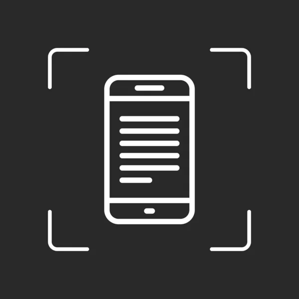 Téléphone Portable Avec Texte Écran Icône Linéaire Simple Avec Contour — Image vectorielle