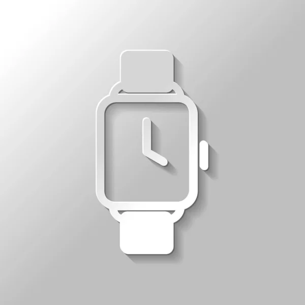 Reloj Inteligente Mano Con Pantalla Cuadrada Icono Tecnología Estilo Papel — Vector de stock