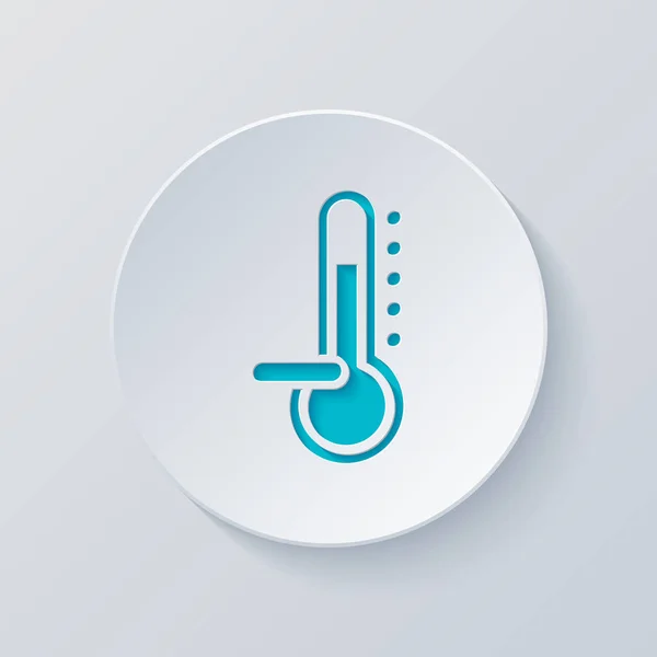 Термометр Холодний Субнульова Температура Вирізати Коло Сірими Синіми Шарами Стиль — стоковий вектор