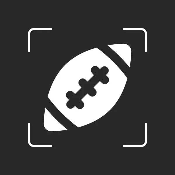 Logo Football Américain Simple Icône Balle Rugby Objet Blanc Autofocus — Image vectorielle